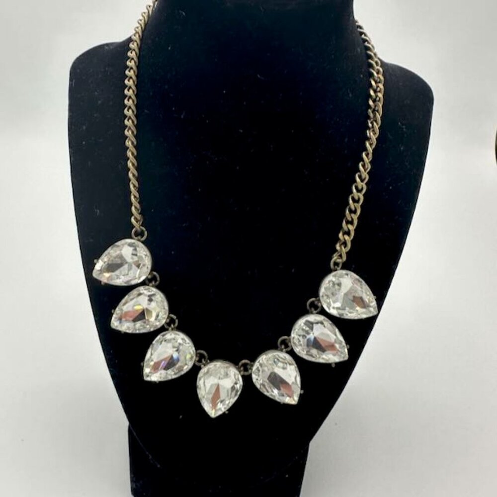 Bauble Bar Pear Crystal Statement Necklace